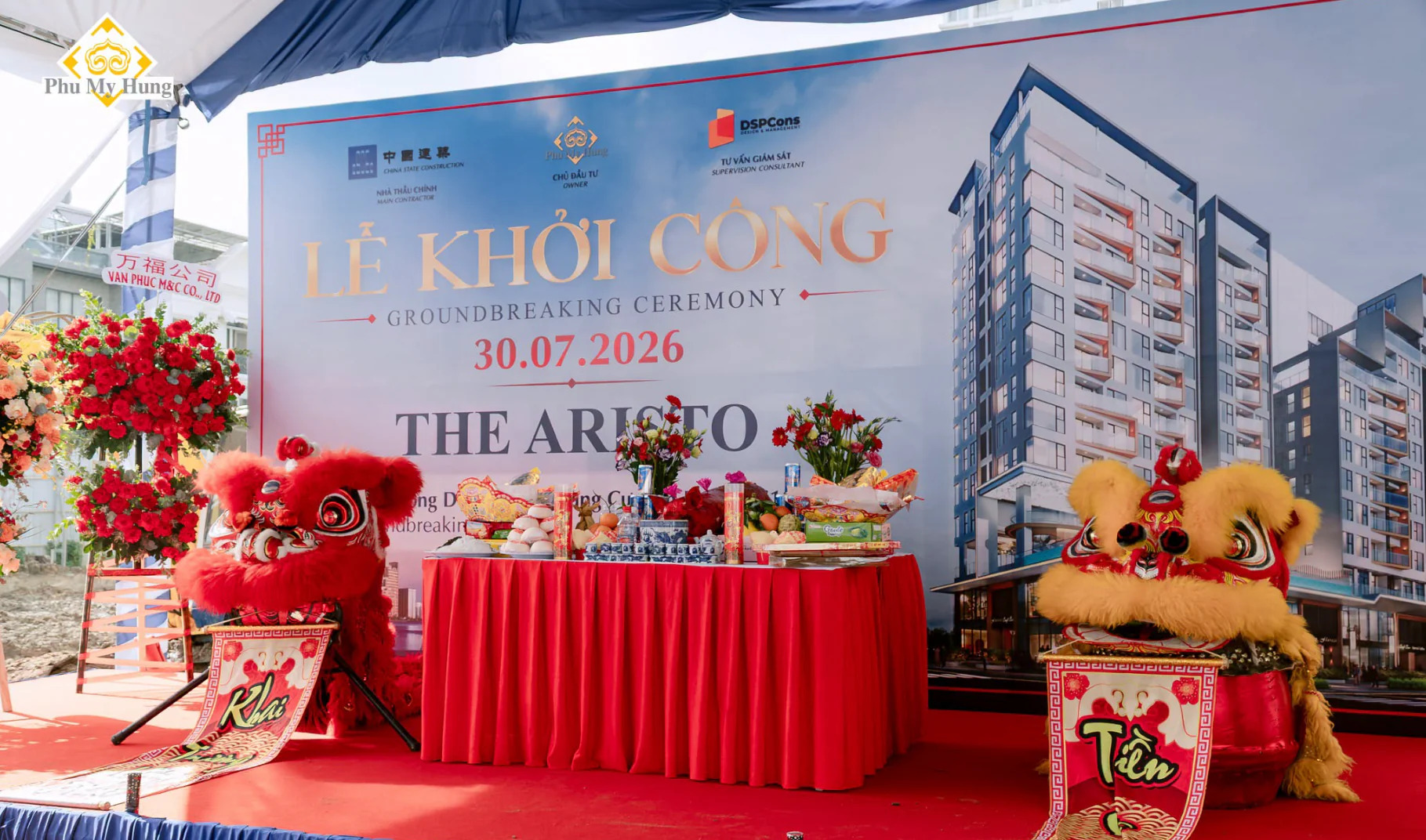 Nghi thức khởi công dự án The Aristo với sự tham dự của đại diện chủ đầu tư và đối tác
