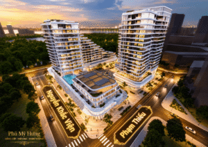 Phối cảnh tổng thể dự án Triton Crown tại Hồ Bán Nguyệt, Phú Mỹ Hưng