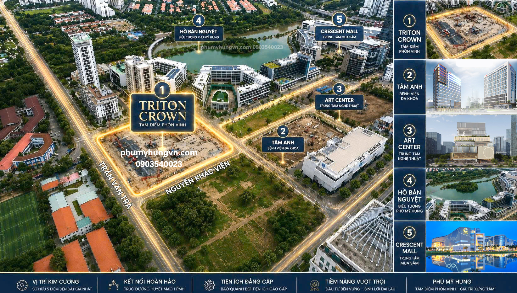 Sơ đồ vị trí dự án Triton Crown Phú Mỹ Hưng